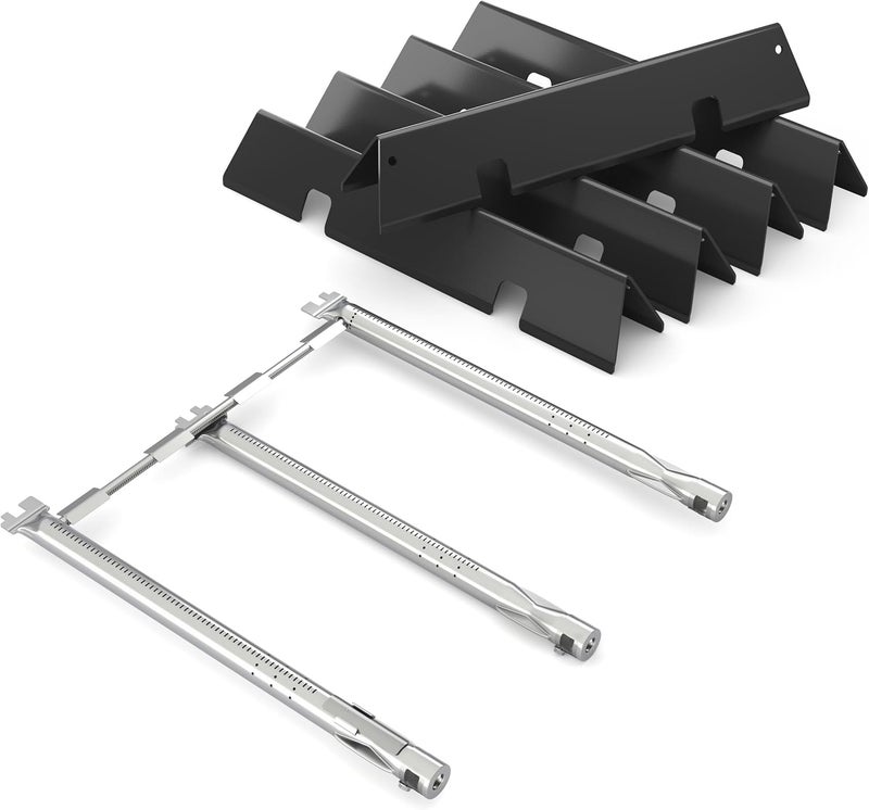 Rushare Store Grill Replacement Parts for Weber Spirit II 300 Series, GS4 Spirit II E310 E320 E330 S310 S320 S330 68950 (Front-Mounted Control), 15.3" Flavorizer Bars 7636 and 18" Burner Tubes Set 69787 - Image 1
